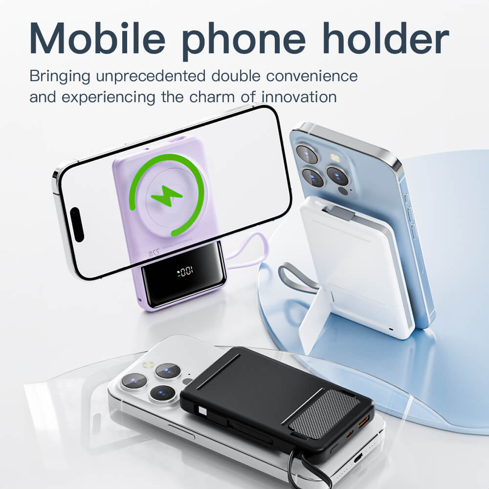 EVOLVED MagCharge Flex 35W Magnetic Wireless Power Bank with Integrated Cables