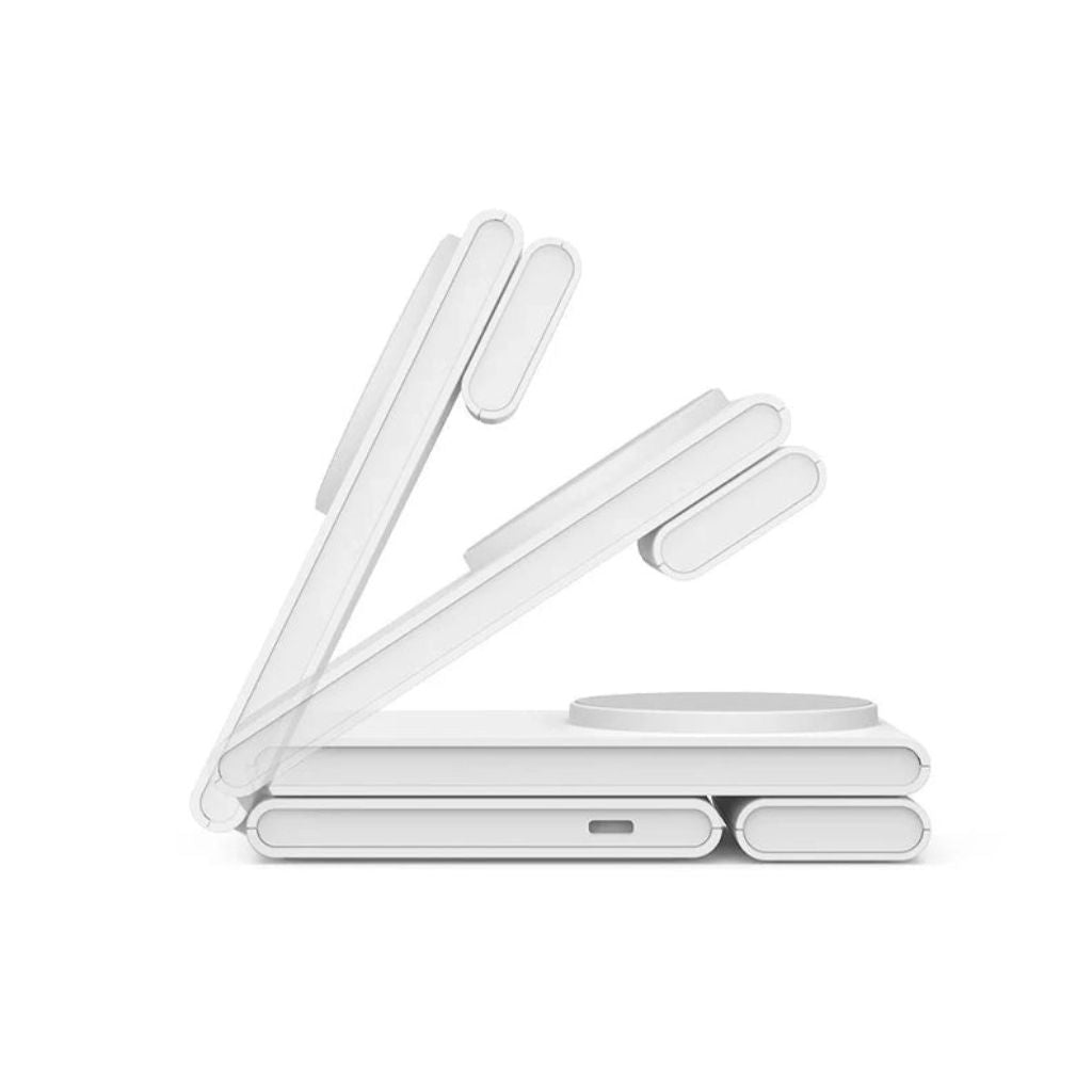 Compact 3-in-1 Foldable Wireless Magnetic Charger for iPhone, Watch & AirPods