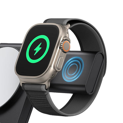 Compact 3-in-1 Foldable Wireless Magnetic Charger for iPhone, Watch & AirPods
