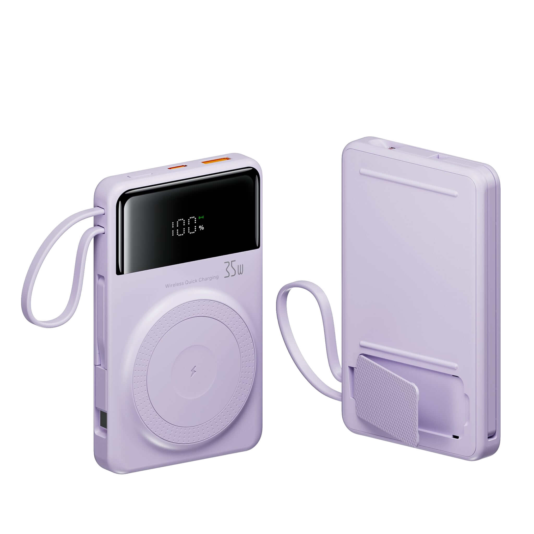 EVOLVED MagCharge Flex 35W Magnetic Wireless Power Bank with Integrated Cables