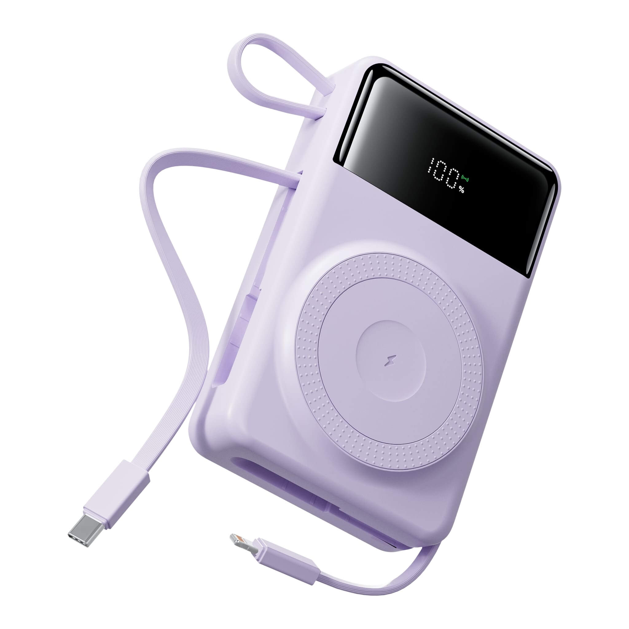 EVOLVED MagCharge Flex 35W Magnetic Wireless Power Bank with Integrated Cables