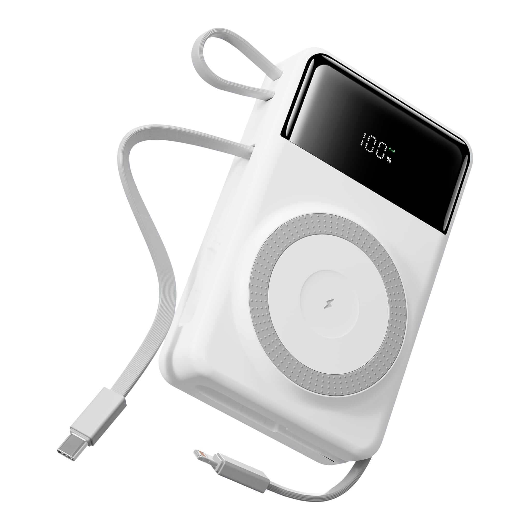EVOLVED MagCharge Flex 35W Magnetic Wireless Power Bank with Integrated Cables