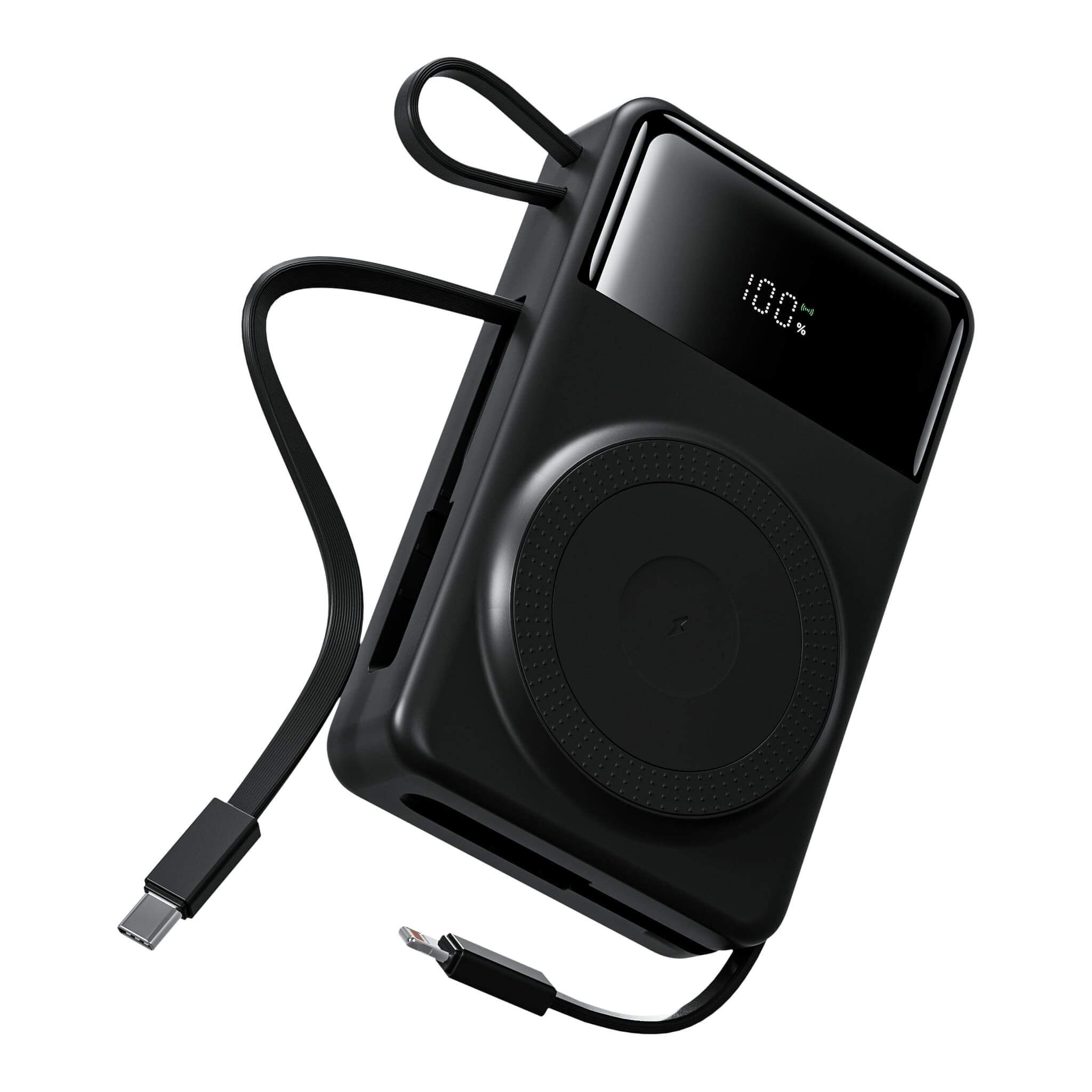 EVOLVED MagCharge Flex 35W Magnetic Wireless Power Bank with Integrated Cables