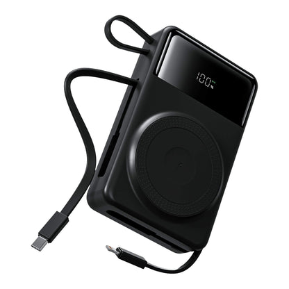 EVOLVED MagCharge Flex 35W Magnetic Wireless Power Bank with Integrated Cables