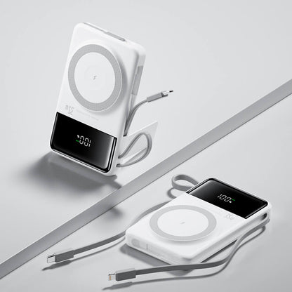 EVOLVED MagCharge Flex 35W Magnetic Wireless Power Bank with Integrated Cables