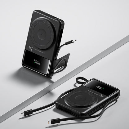 EVOLVED MagCharge Flex 35W Magnetic Wireless Power Bank with Integrated Cables