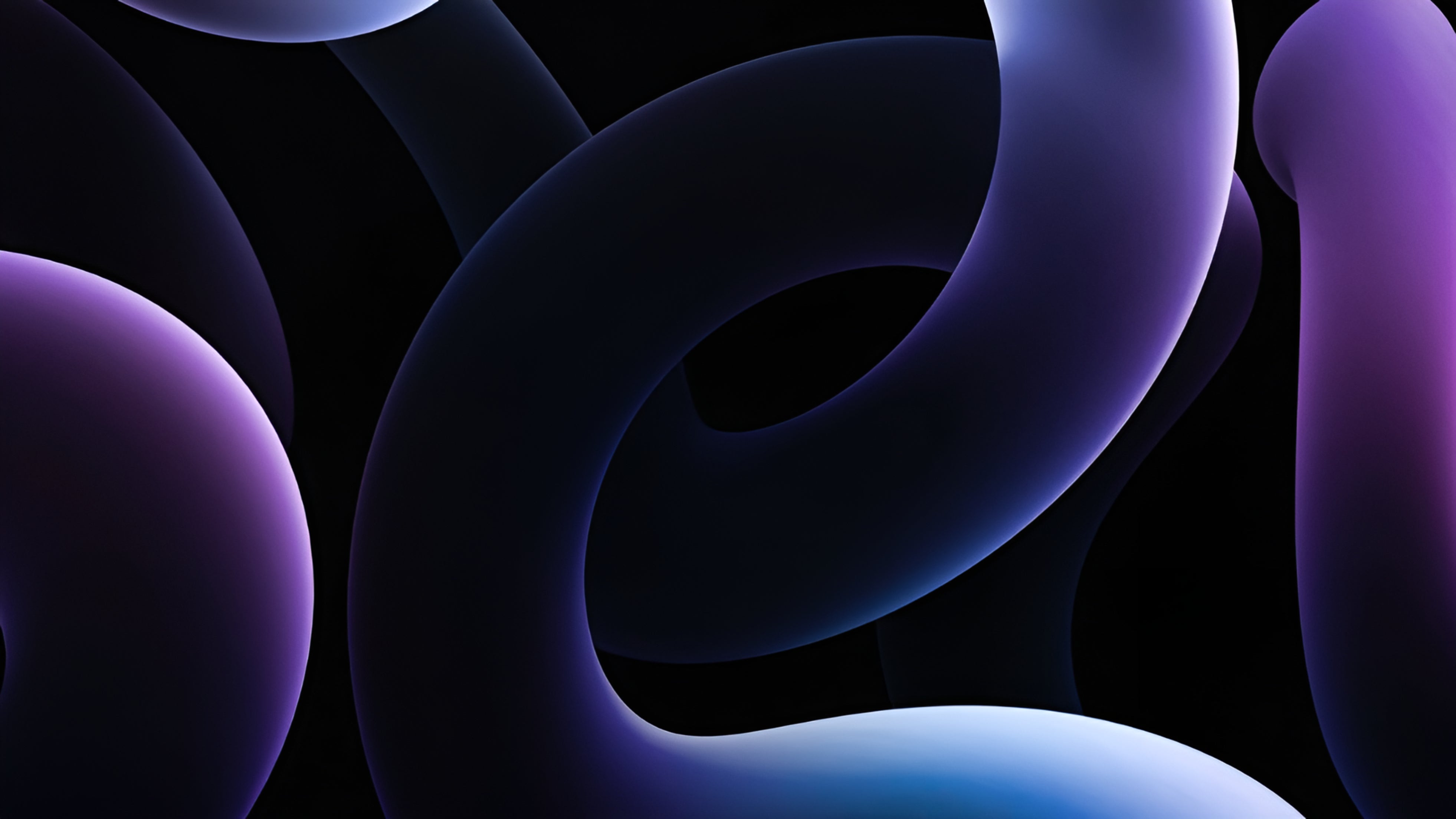Abstract blue and purple shapes on a black background